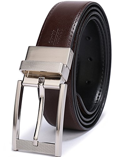 Image of Belts for Men Reversible Leather 1Piece (not 2) 1.25 inch Waist Strap Fashion Dress Buckle Beltox