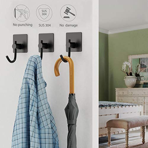 Homeasy Zelfklevende handdoekhaken, 5 stuks, zelfklevende handdoekhouder, kleefhaken, roestvrij staal, wandhaken, zonder… - Image 5
