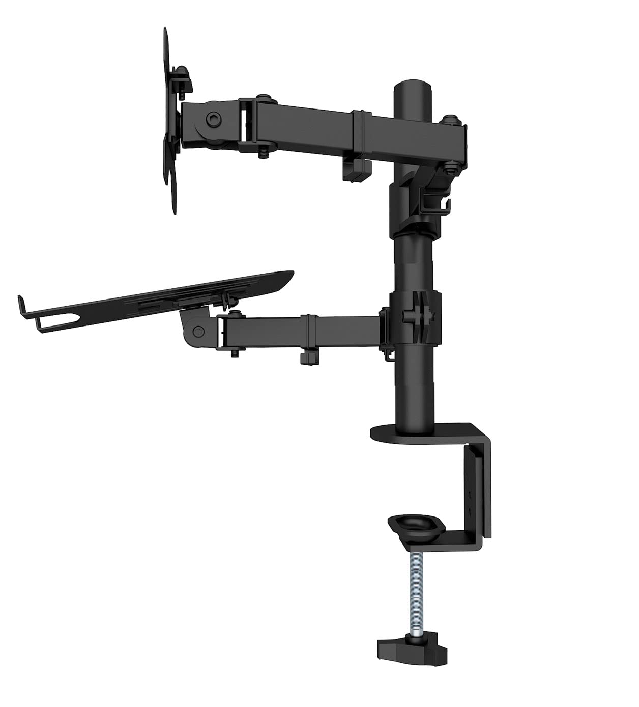 Techly 365597 Supporto da Scrivania Braccio per Monitor 13-32" e Mensola per Laptop Nero