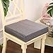 Galette de chaise épaisse en coton doux carré avec fermeture éclair pour chaise de jardin, salle à manger, bureau (Gris, 30 x 40 x 8 cm)