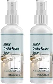 Crystal-Plating Agent for Stone Care, Bathroom Kitchen Multi-Surface Stone Cleaner for Marble quartz Granite Tile Countertop 2PCS