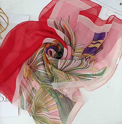 Image of Pokeedioty Scarfs for Women Lightweight Scarves Elegant Floral Pattern Sheer Scarfs Shawls Wraps