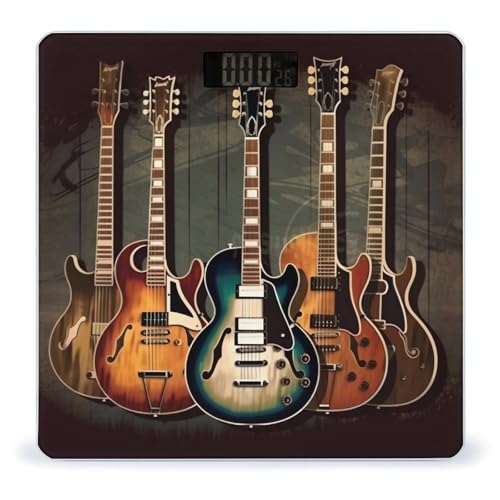 Báscula digital de baño Guitars Art de vidrio templado miniatura 1