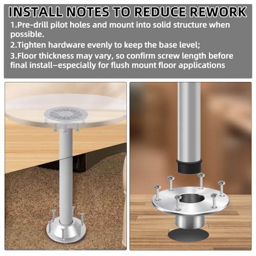 Image of TonGass RV Table Base Combo, Aluminum Pedestal Tables Leg Bases Set