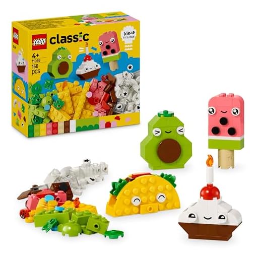 LEGO Classic Creative Food Friends Playset, Creative Role-Play Toy for Boys and Girls, Assorted Bricks to Build a Cupcake, Ice Cream, Avocado & Taco, Building Set for Kids Aged 4 and Over 11039