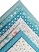 levylisa 19.7” x 19.7” 7pcs Blue Printing Floral Dot Stripe Cotton Quilting Fabric Quarter Bundle Patchwork Quilting Fabric Sets Sewing Fabric Patchwork Flower Dots DIY Quilting Handmade Craft