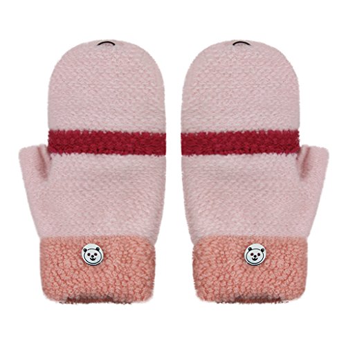 Convertible Flip Top Gloves,Winter Warm Knitted Fingerless Gloves With Mitten Cover For Toddler Kids Girls Boys 2-8 Yrs #TOP6