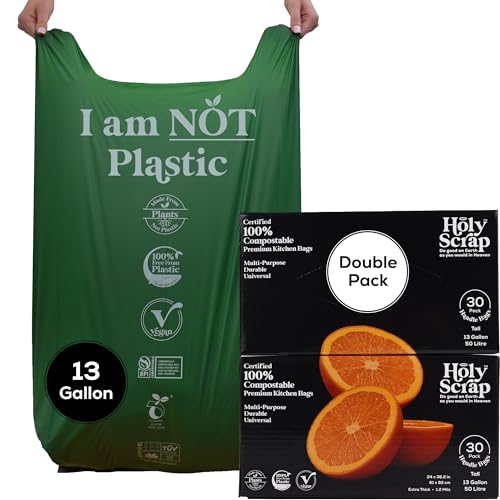 Extra Large compostable trash bags, 13 gal, 60 ct