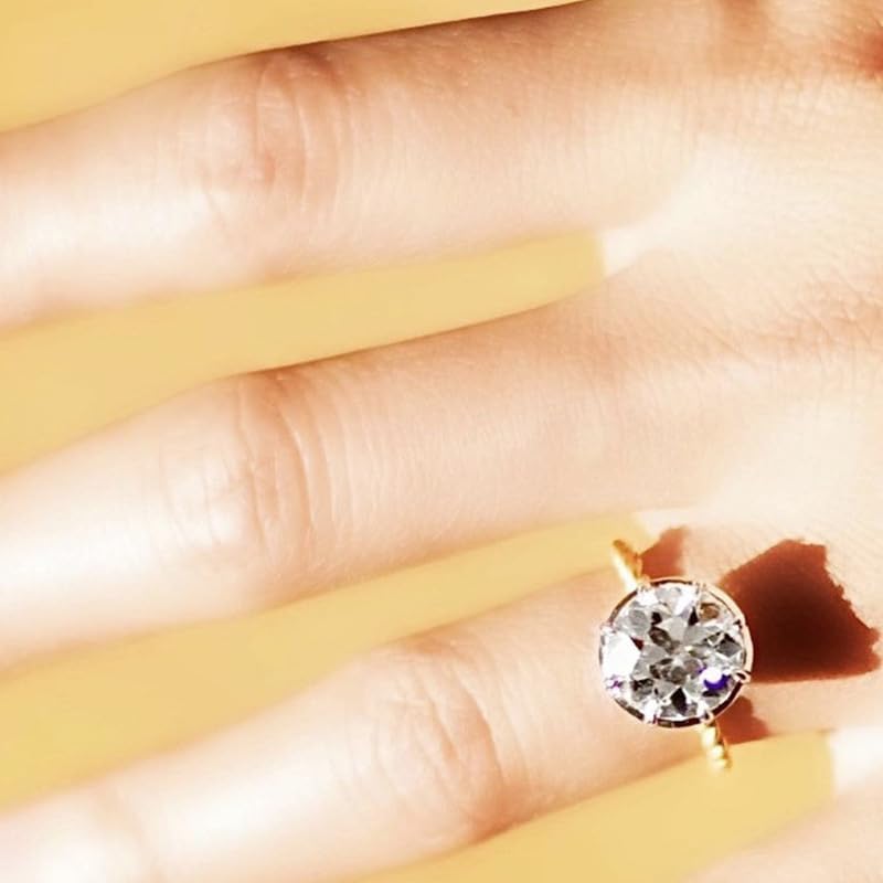 Oval Cut Bridal Ring Solitaire Rope Moissanite Engagement Ring for Women 925 Silver Plated Promise Gifts for Her Gold Knuckle Women Rings 10# - Image 4