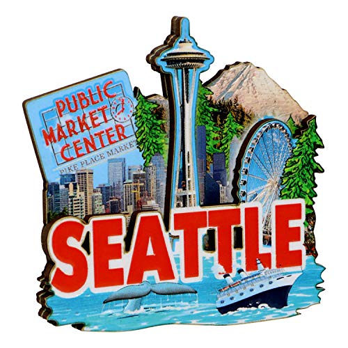 Imán decorativo rectángulo Seattle 3.3 pulg miniatura 2
