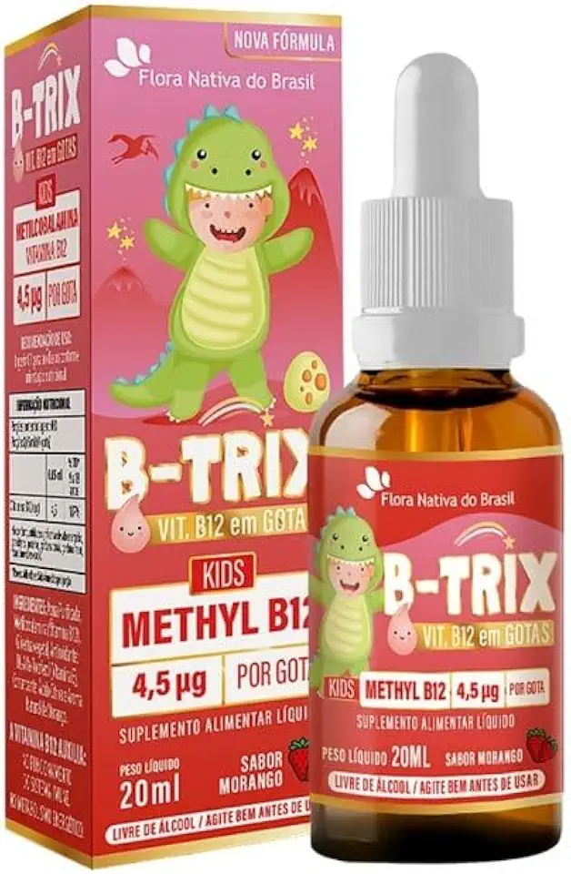 B-Trix Kids Vitamina B12 (Metilcobalamina) 20ml Sabor Morango - Flora Nativa