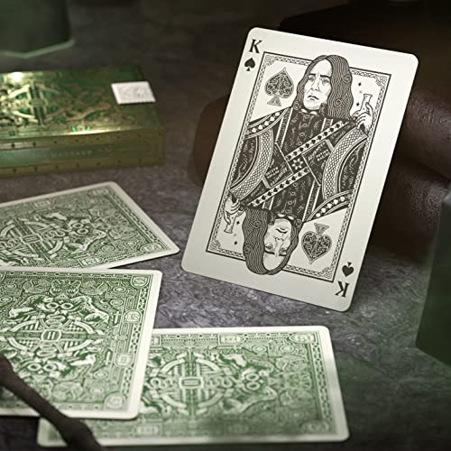 Image of MilesMagic Harry Potter Playing Card Game Limited Edition Premium Series Poker Collectible Deck By Theory11 (Green-Slytherin) For Teen|Pack of 1