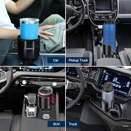 Car Cup Holder Expander, Cup Holder Expander for Car with Stretchable Rubber Base, Large Cup Holder Adapter Compatible with Yeti, Hydro Flask, Nalgene, Stanley, Owala, Bottles in 2.8”-4.13”, 1 Pack - Image 5