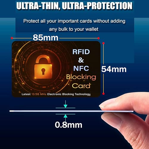 SaiTech IT 5 PK RFID Blocking Cards Protect Your Entire Wallet, Purse, and Cards from NFC Contactless Theft Wallet for Men & Women - Orange Black (5 Pack SL)2