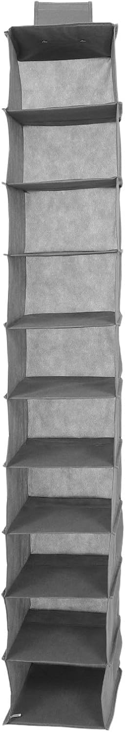 YARNOW 10 Shelf Hanging Closet Organizer and Storage - 59.06"X11.81" Hanging Shoe Shelves - Space Saving Storage Foldable for Sweaters and Clothing