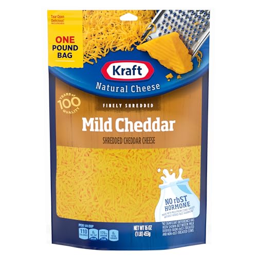 Kraft Finely Shredded Natural Mild Cheddar Shredded Cheese (16 oz Pouch)
