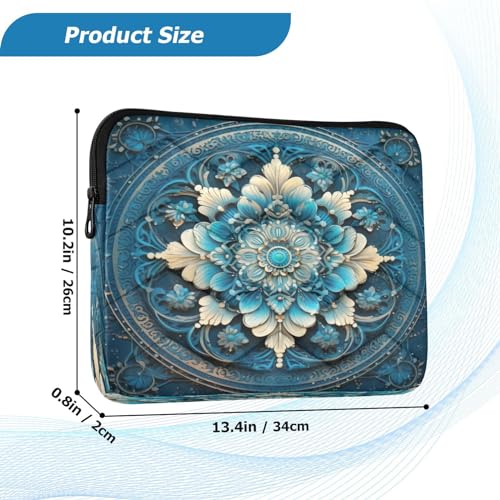 Funda para portátil 13-14 pulgadas impermeable azul mandala miniatura 3