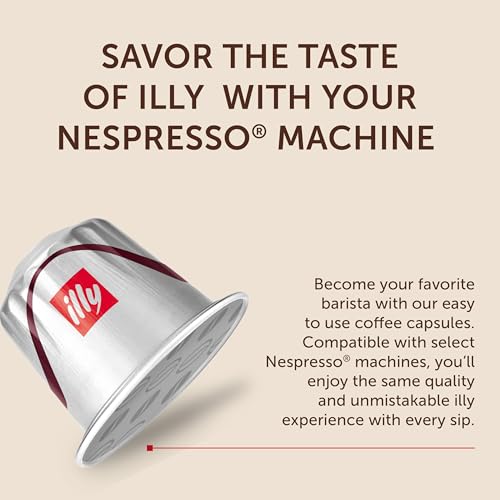 Image of illy Espresso Compatible Capsules, Coffee Pods for Nespresso Original Line Machine, Intenso Lungo Dark Roast, 100% Arabica, Premium Italian Coffee, Single Serve, 10 Count, 5 Pack | Coffee Pods for Espresso Original Line, Compatible Capsules, 100% Arabica, Premium Italian Coffee