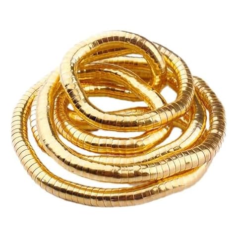 AFWGAWR Bendable Necklaces for Women, Bendable Snake Necklace, Flexible Adjustable Snake Alloy Bracelet Accessories Gifts (Gold) Cover