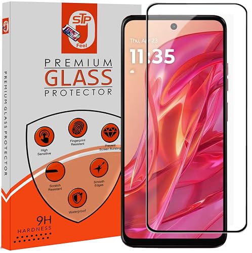Image of STP FEEL Premium HD+ Tempered Glass Screen Protector Compatible For Moto G45 5G (6.5 Inch, Pack of 1) | Edge to Edge Coverage With Easy to installation kit for Smartphone