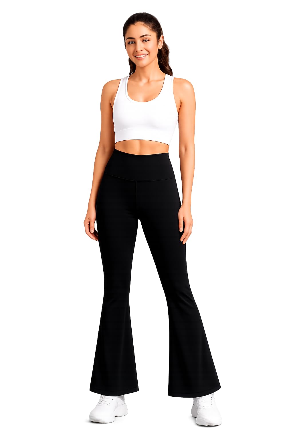0 to 1 Women's Black Flare Pants, High-Waist Yoga Pants-picture-27