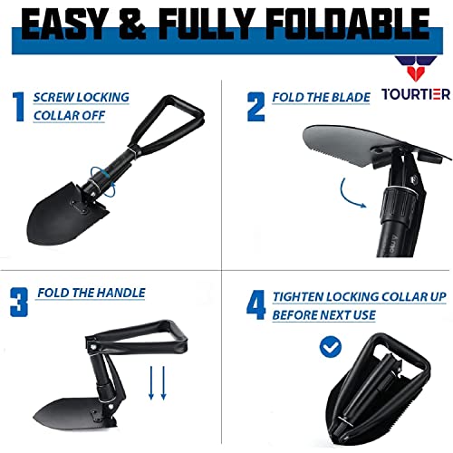 Image of Outdoor Gardening Multi-Tool Folding Shovel for Camping, Outdoor, Hiking, Off-Roading, Fishing, Car Emergency (Shovels-B)