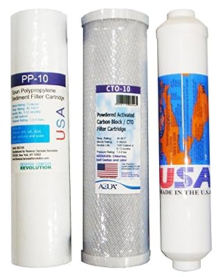 Replacement filter set for 3 Stage Reverse Osmosis Revolution Black Series 3 Stage Water Purifier