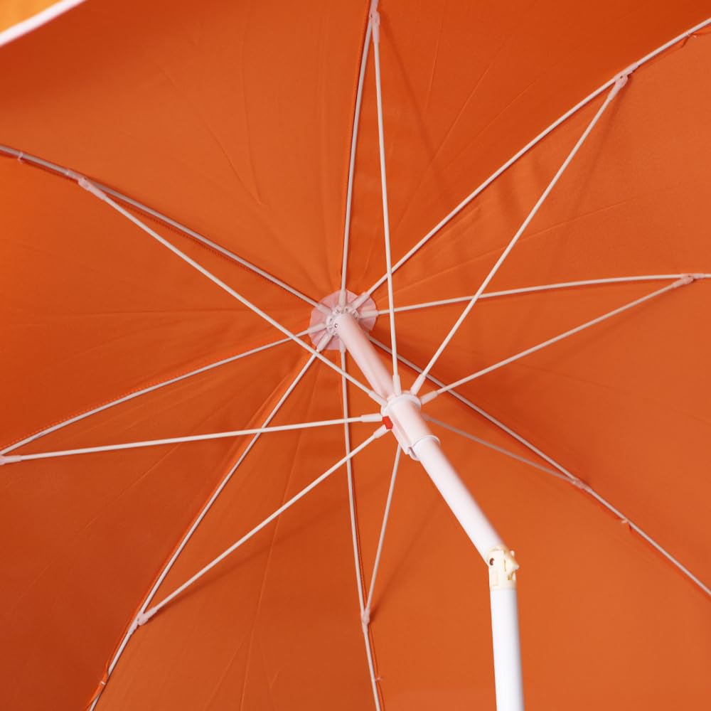 VIRSUS Ombrellone da Spiaggia 987, Diametro 240 cm, Tessuto Poliestere 440gr, Asta metallo da 32mm, 8 Stecche in Fibra Vetro, Snodo Regolabile, Ombrello da Mare con Sacca