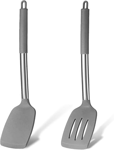 Miniatura 1 de FXFSTEEL Juego de espátulas de cocina de silicona, espátula giratoria, utensilios de cocina antiadherentes, resistentes al calor, sin BPA, aptos