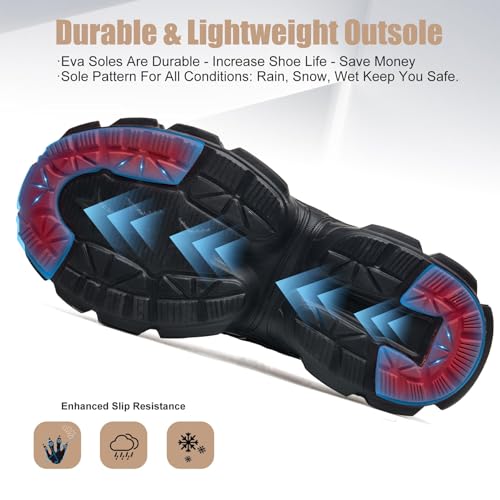 Image of Hogent Steel Toe Shoes for Women Men Wide Non Slip Work Sneakers Indestructible Shoes Lightweight Breathable Construction Sneakers Puncture Proof Ergonomic Design