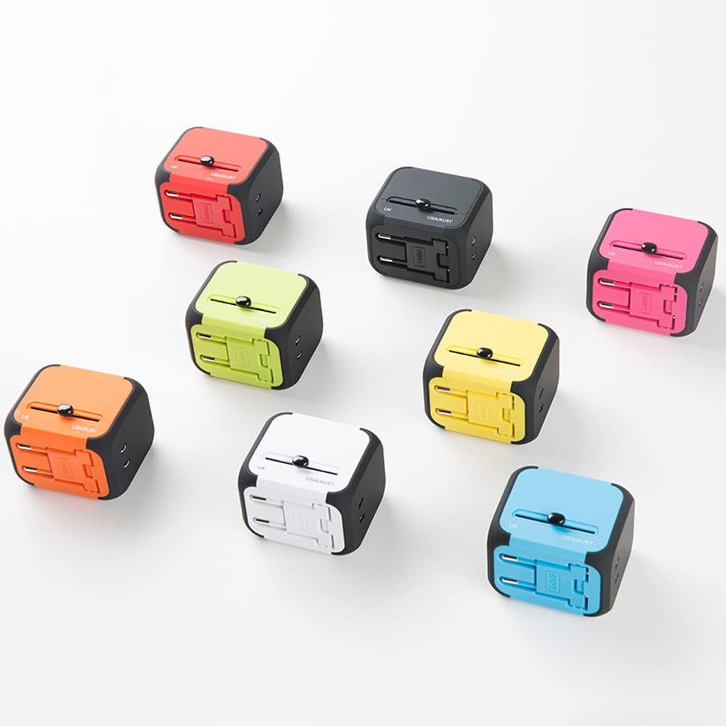 Przenośne podróże Międzynarodowy Gniazdo Konwersji do ładowania, Międzynarodowy Adapter do podróży, Adapter podróży z 2 Usb. Ładowarka (Color : A)
