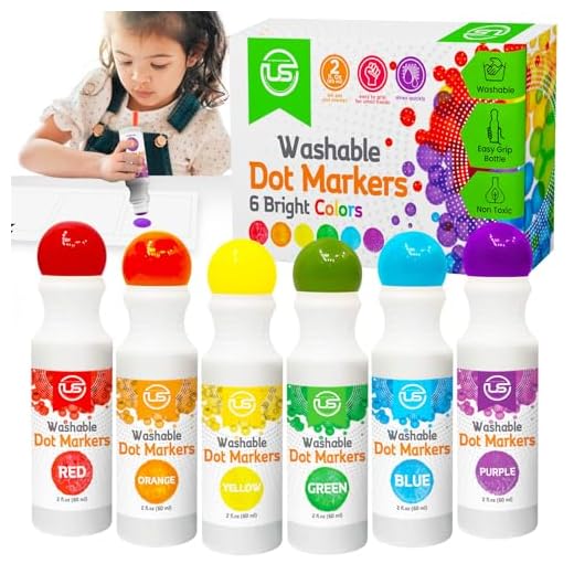 Ultimate Stationery Dot Markers | Bingo Daubers | Washable 6 Colors Dot Markers for Toddlers and Kids Dot Art. Toddler arts and crafts