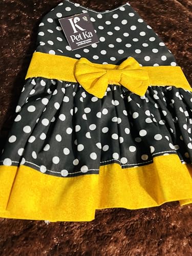 Vestido Pet Poa em Tecido Tricoline (Médio, Vestido de Poá Classico em tecido Tricoline)