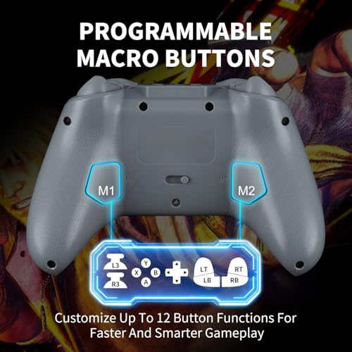 Image of NITHO KARMA Wireless Gaming Controller Compatible with Switch /Switch 2 /PC /iOS /Android, Gamepad with Hall Effect Triggers and Sticks, Programmable Back Buttons, Turbo, 6-Axis Gyro and Dual Vibration - Grey