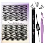 Lash Clusters Kit Natural for DIY: 280-Pcs 30D+40D Ultra-light Waterproof Eyelashes, D Curl Cat Eye 12-16mm Mixed Fake Lashes by Wendy Lashes