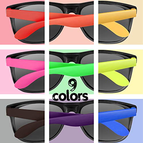 Neon Sunglasses Party Favors 18 Pcs 9 Colors 80'S Style For Pool Party,Beach Party,Christmas Celebration,Thanksgiving,Carnival,Graduation Party, Summer Party,Birthday Party,For Girls Boys Teens Adults #TOP3