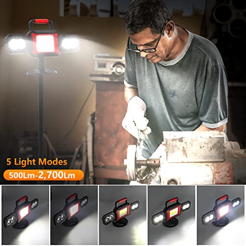 Baustrahler SYLSTAR LED Strahler Akku 25W 2700LM mit Magnet