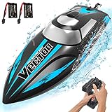 VOLANTEXRC Ferngesteuertes Boot Schnelle Geschwindigkeit RC Boot, 20MPH 2.4 GHz Rennboote mit 2 wiederaufladbaren Batterien Boote Ferngesteuert Spielzeug für Jungen Mädchen Erwachsene (795-3)