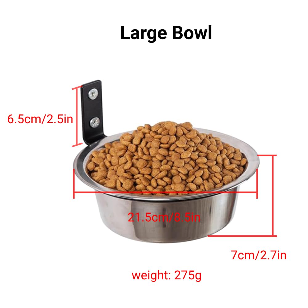 Comedero para Perros de Acero Inoxidable con Soporte Plegable, comederos elevados para Mascotas montados en la Pared para Comida y Agua 21.5cm [Paquete de 2]