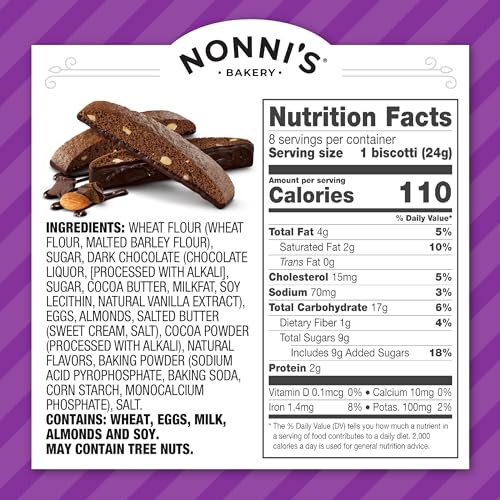 Nonni'S 197382 Dark Chocolate Almond Biscotti Italian Cookies thumb #5