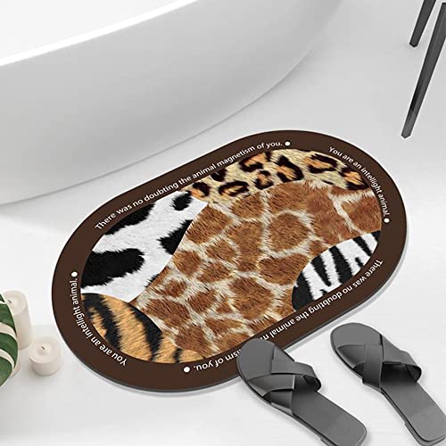 Tapis de bain doux motif girafe pour une sortie de douche cocooning