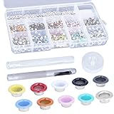 300Pcs 5mm Kit Diamètre Intérieur Oeillet Coloré, Outil de Réglage avec 3 Pièces Installer Outil et Boîte de Rangement pour Sac/Chaussures/Projets de Bricolage