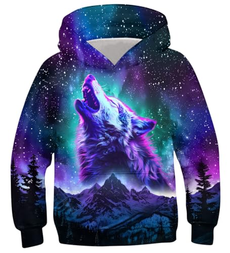 Fanient Girls Hoodie Kids Galaxy Wolf Print Pullover Boys Daily School Wear Jumper Cool Style Hoodie for Kids 8-10 Years,M Fanient Girls Hoodie Kids Galaxy Wolf Print Pullover Boys Daily School Wear Jumper Cool Style Hoodie for Kids 8-10 Years,M
