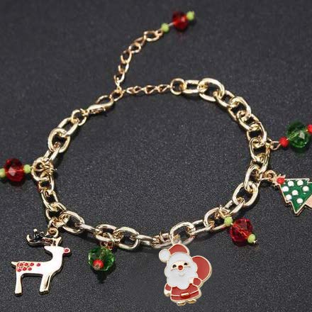 CoolJewelry Christmas Rudolph Reindeer Charm Bead - Pendant For Snake Chain Bracelets (Not Including Chain)
