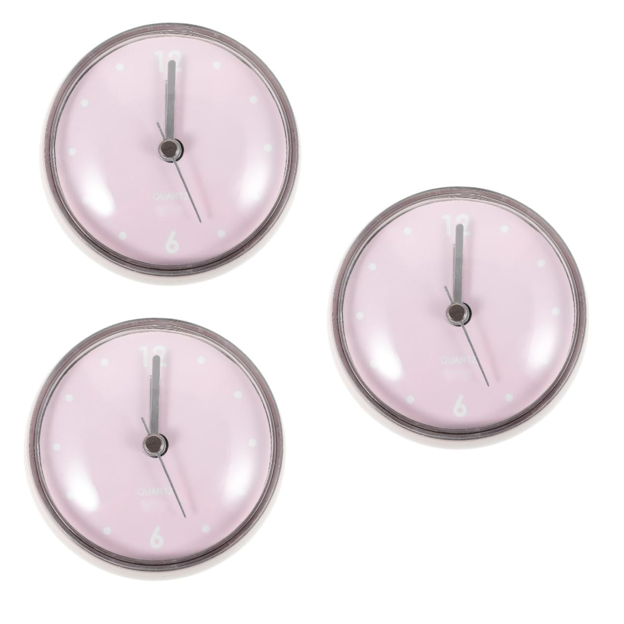 CORHAD 3pcs Mini Bathroom Wall Clock with Cup Lightweight Easy to Install for High Humidity Areas Like Bathrooms Kitchens and Pools