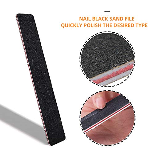 SOFYE Nail Files Set Professional Manicure Pedicure Set Nail Buffers Nail Files Double Sided Emery Board Grooming Kit Salon Manicure kit Washable Effectively 15 in 1(Black)