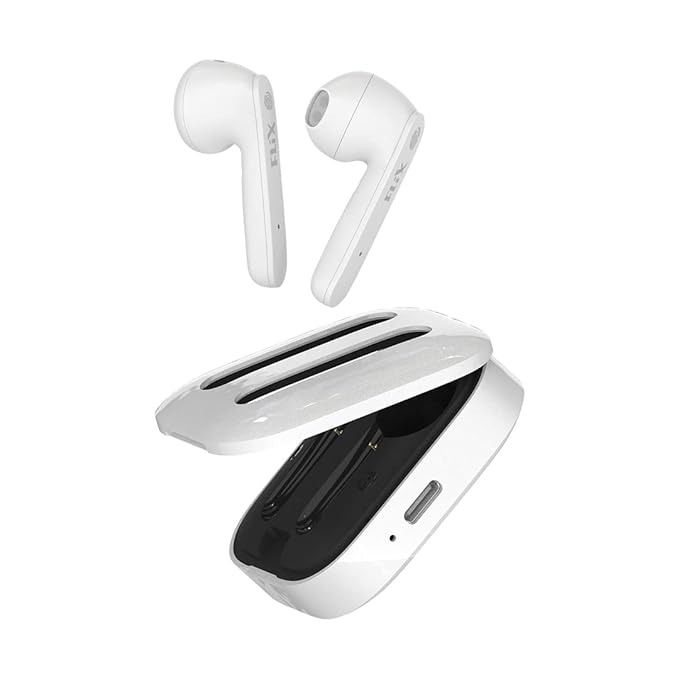 FLiX (Beetel Nitro Buds T12 Newly Launched in-Ear True Wireless,13MM Drivers & Super Bass,BT v5.0,Low Latency,IPX5 Water Resistant,Ultra Light,Type C Charging,Voice Assistant (T12, White)