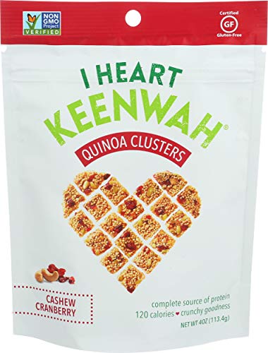 i heart keenwah Cashew Cranberry Quinoa Clusters, 4 Ounce (Pack of 12)