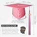 GraduationMall Unisex Adult Matte Graduation Cap with 2025 Tassel Pink