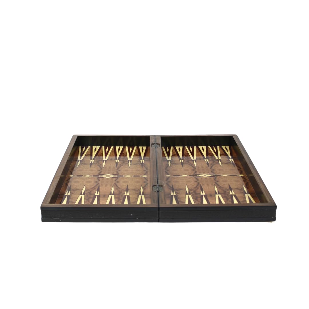 Ensemble de backgammon en bois Khatam de 50,8 cm